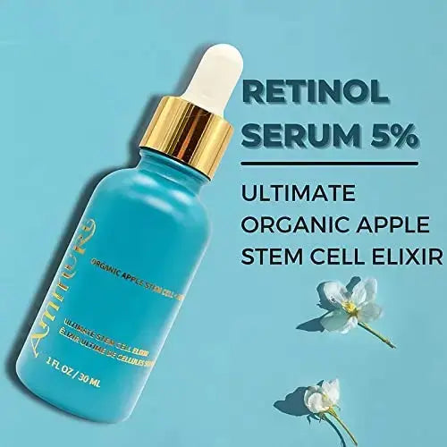 Revitalize Your Skin with Ammuri Retinol Serum 5% High Strength + Apple Stem Cell | Clinically Proven Anti-Ageing Magic | Wrinkle Reduction, Firming, and Hydration | Vegan, Cruelty-Free | Made in the UK - Ammuri Skincare