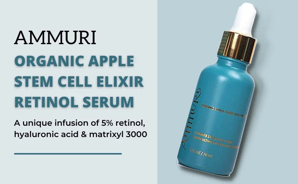 Revitalize Your Skin with Ammuri Retinol Serum 5% High Strength + Apple Stem Cell | Clinically Proven Anti-Ageing Magic | Wrinkle Reduction, Firming, and Hydration | Vegan, Cruelty-Free | Made in the UK - Ammuri Skincare