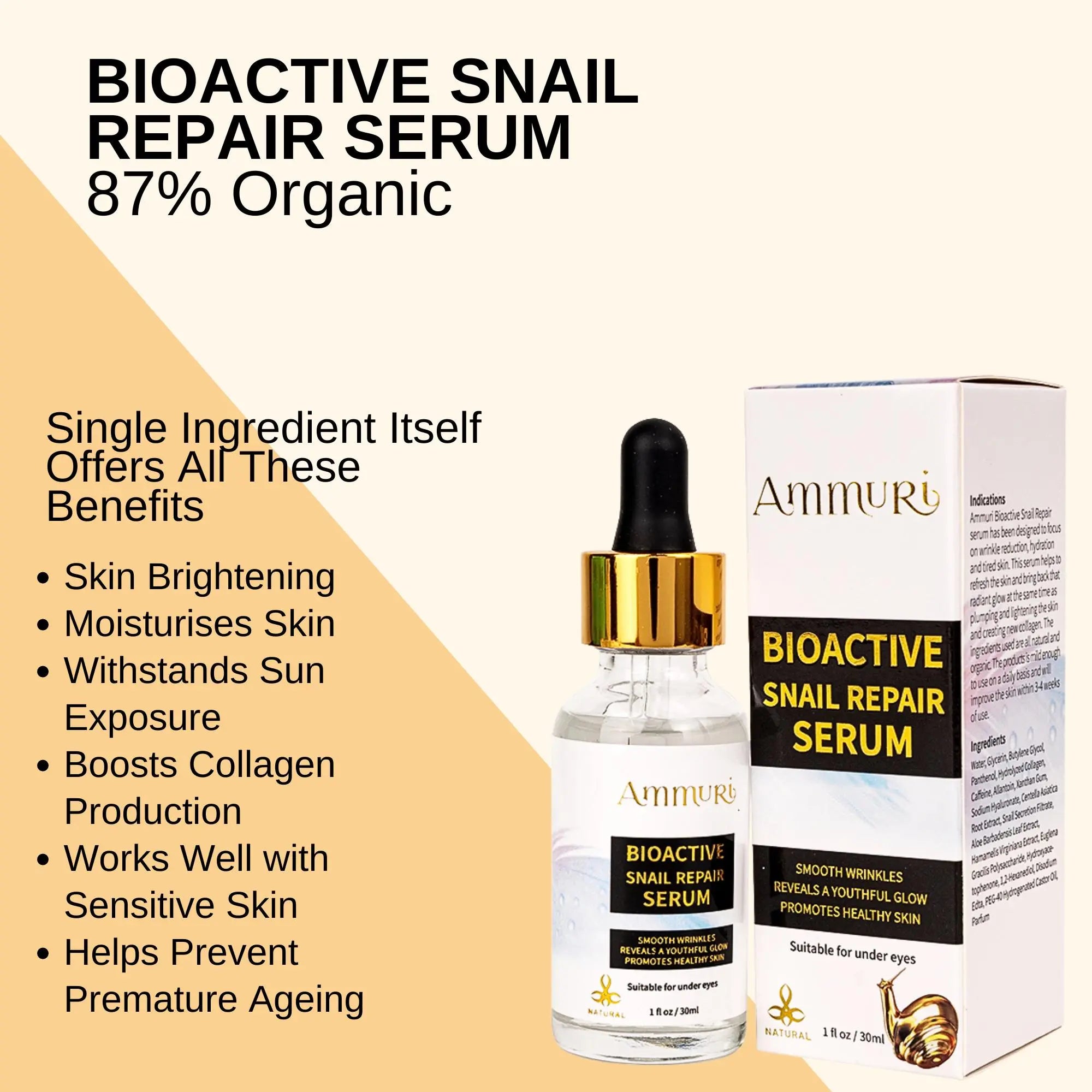 Snail Repair Serum | Anti-Aging | Hydrating Ammuri Skincare