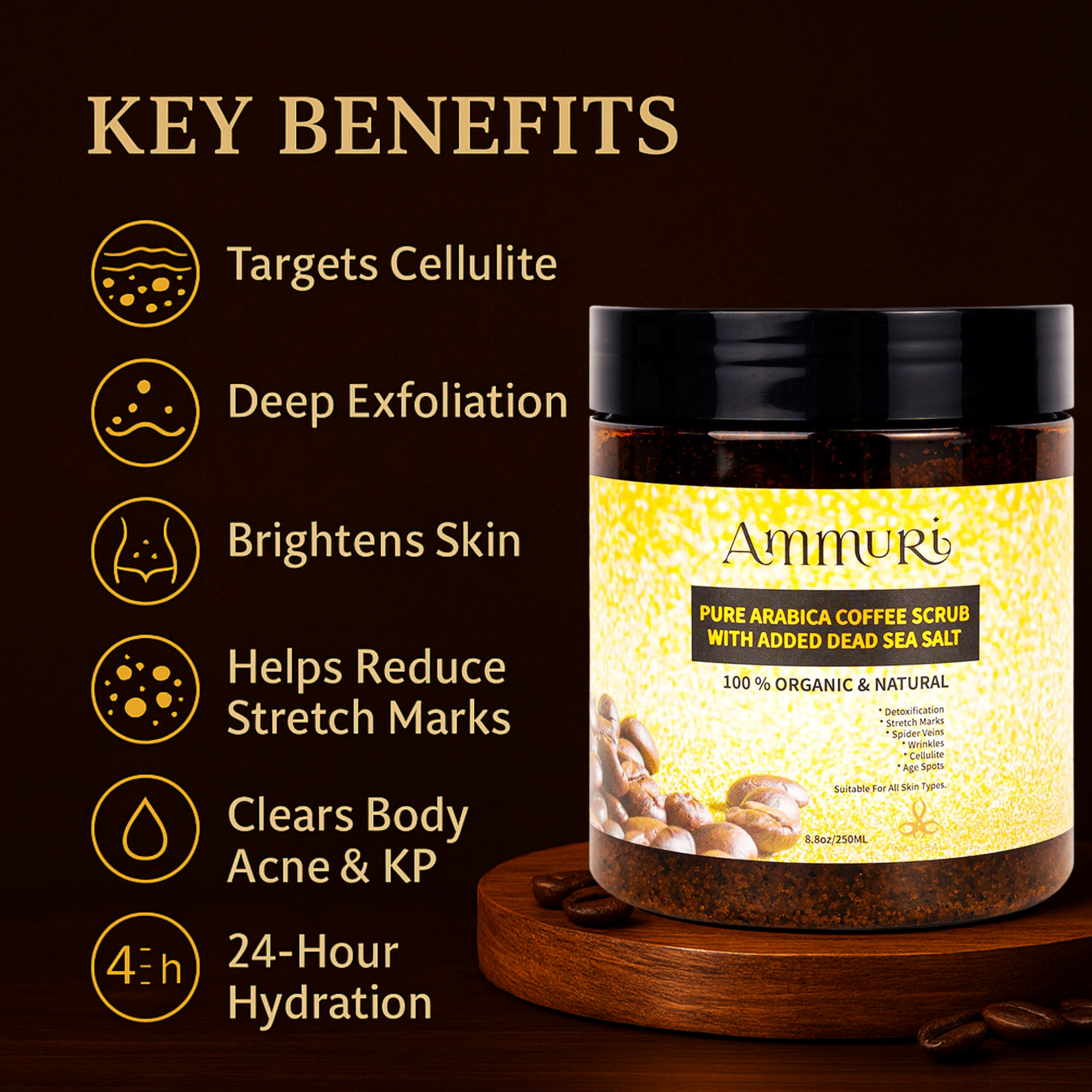 Ammuri Organic Coffee Body Scrub with Dead Sea Salt Ammuri Skincare