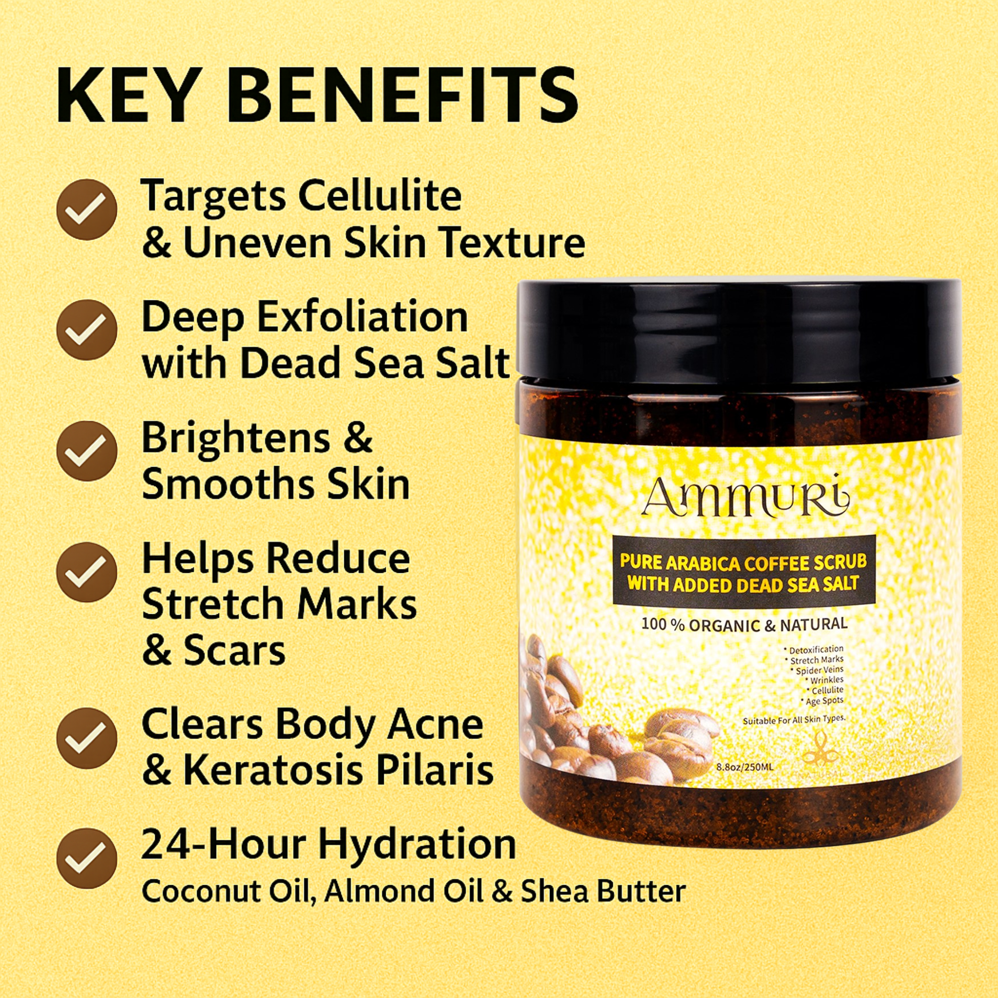 Ammuri Organic Coffee Body Scrub with Dead Sea Salt Ammuri Skincare