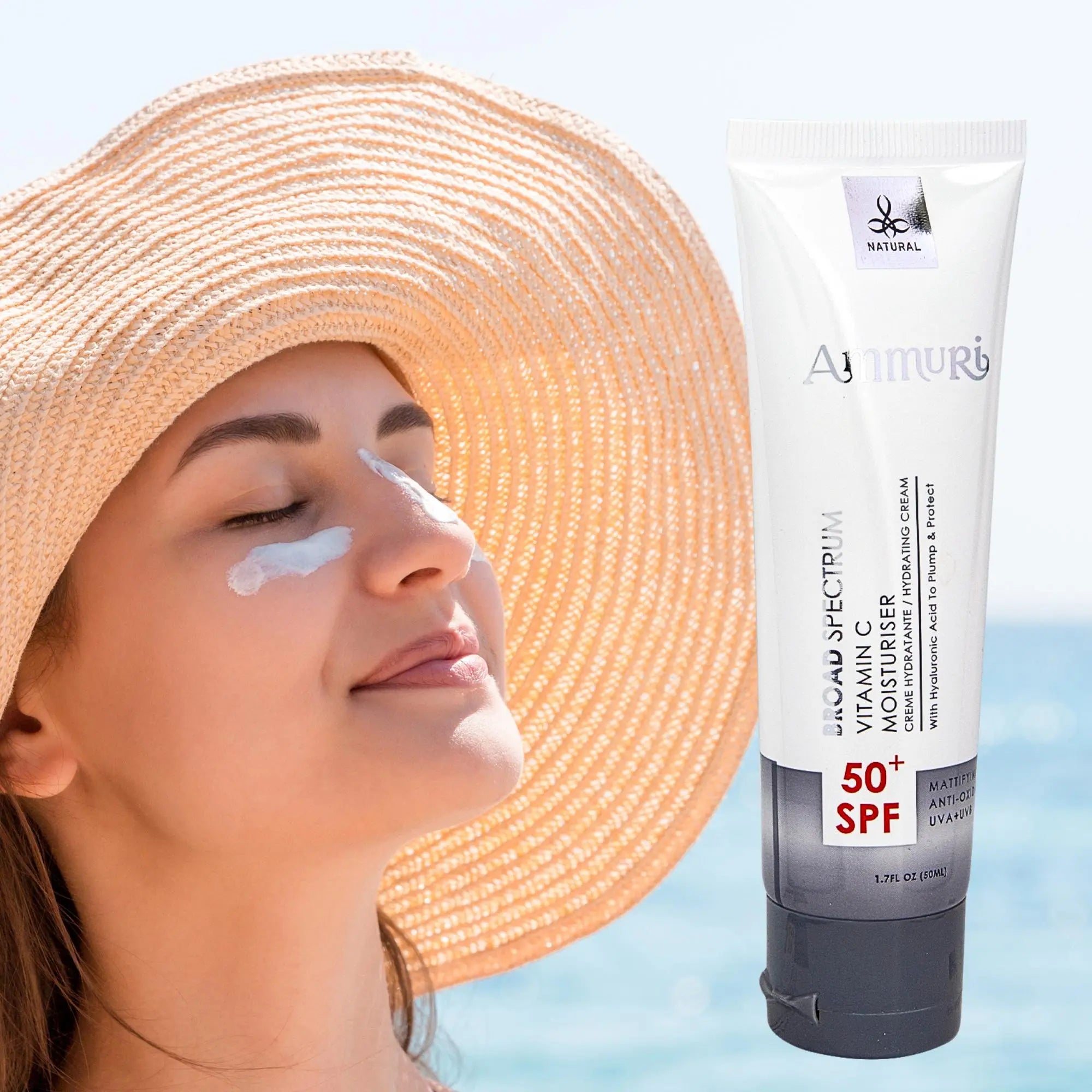 Vitamin C Day Cream SPF 50 | Ammuri Aurora Moisturiser | Ultimate Hydration &amp; Protection | Anti-Ageing | Brightening | Sun Damage Repair Ammuri Skincare