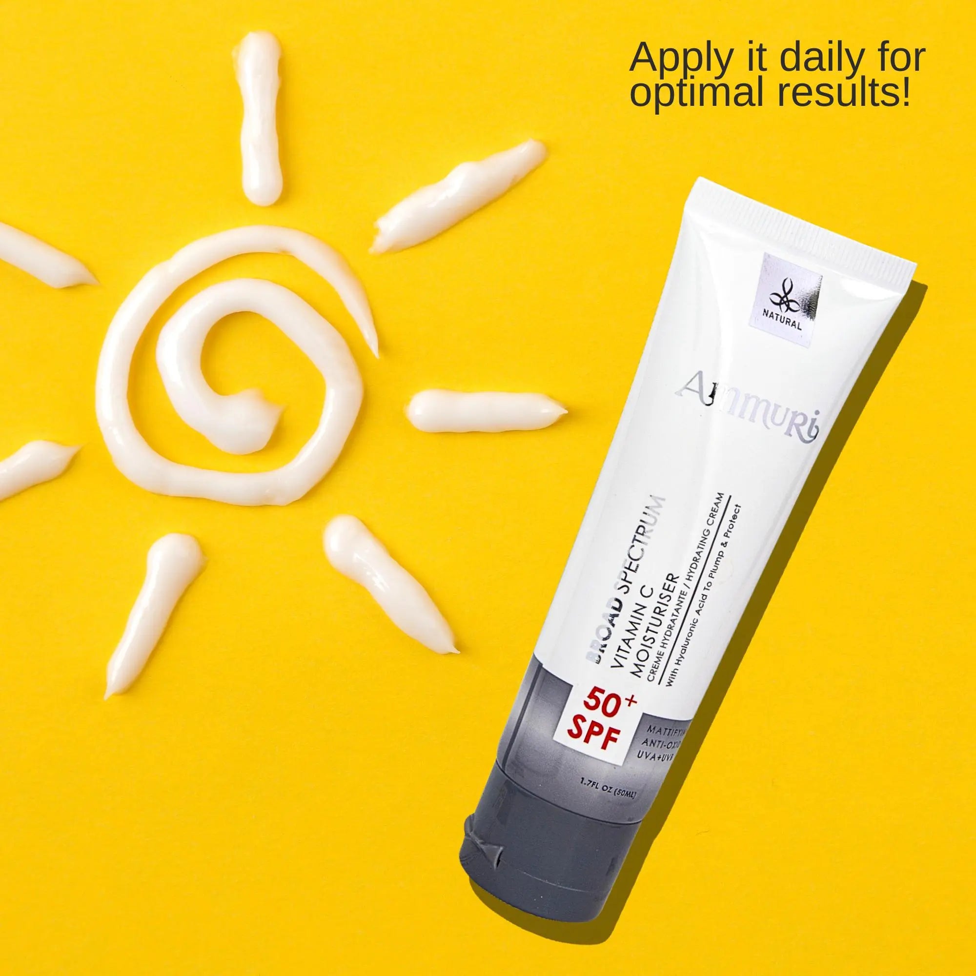 Vitamin C Day Cream SPF 50 | Ammuri Aurora Moisturiser | Ultimate Hydration &amp; Protection | Anti-Ageing | Brightening | Sun Damage Repair Ammuri Skincare