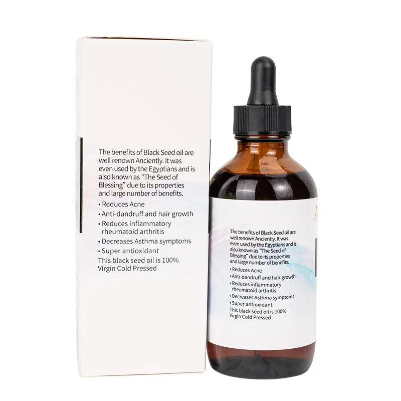 Ammuri Skincare Pure Black Seed Oil Cold Pressed in a brown glass dropper bottle for skin and hair benefits