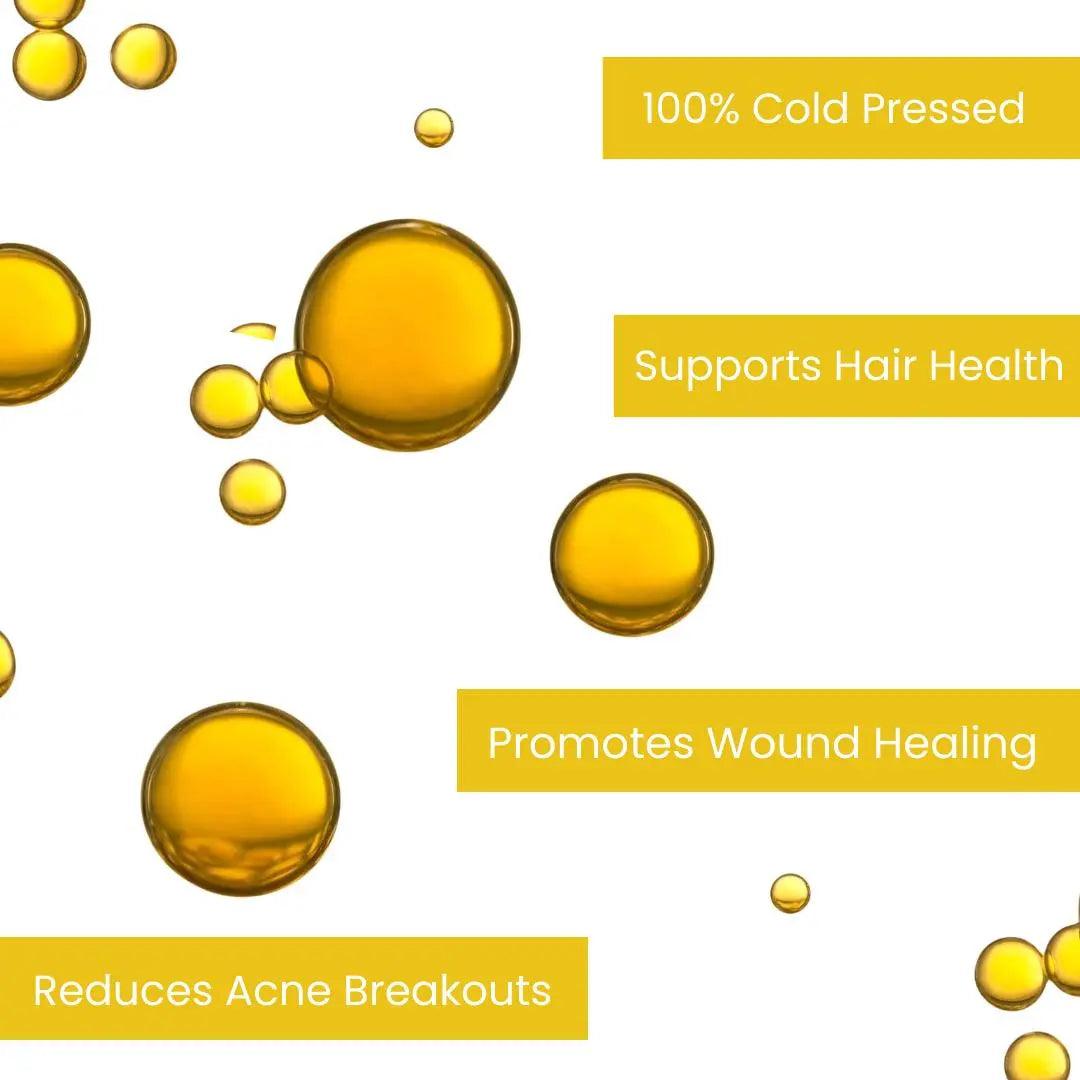 Pure black seed oil cold pressed with benefits for skin, hair, and wound healing