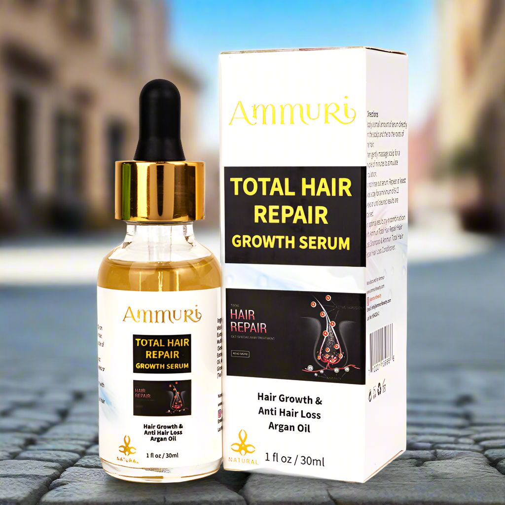 Total Hair Repair Growth Oil 100% Natural Target DHT Biotin Argan Oil Ammuri Skincare