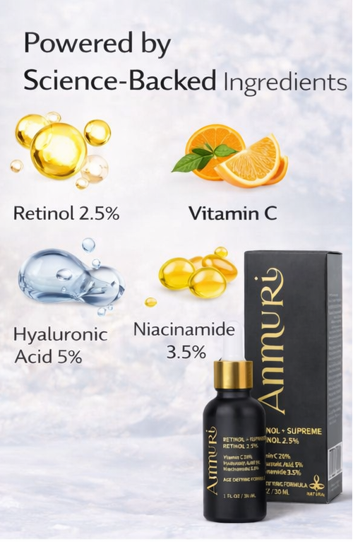 Ammuri 2.5% Retinol Supreme Serum - Gentle Anti-Aging Treatment 30ml Ammuri Skincare
