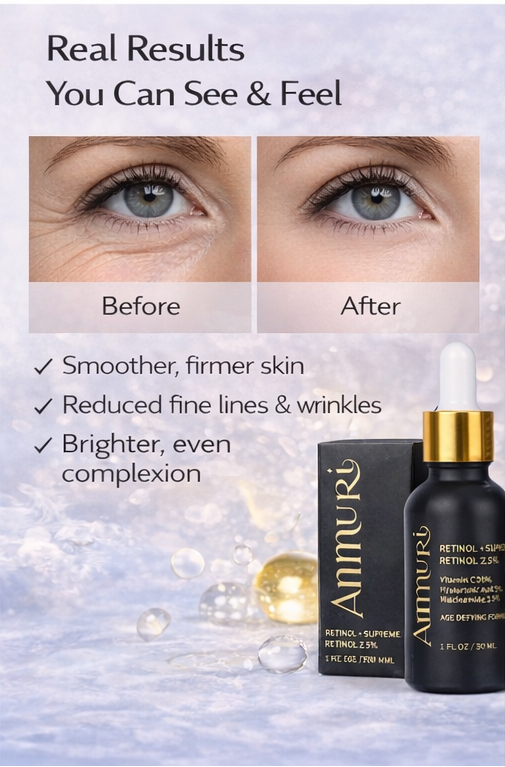 Ammuri 2.5% Retinol Supreme Serum - Gentle Anti-Aging Treatment 30ml Ammuri Skincare