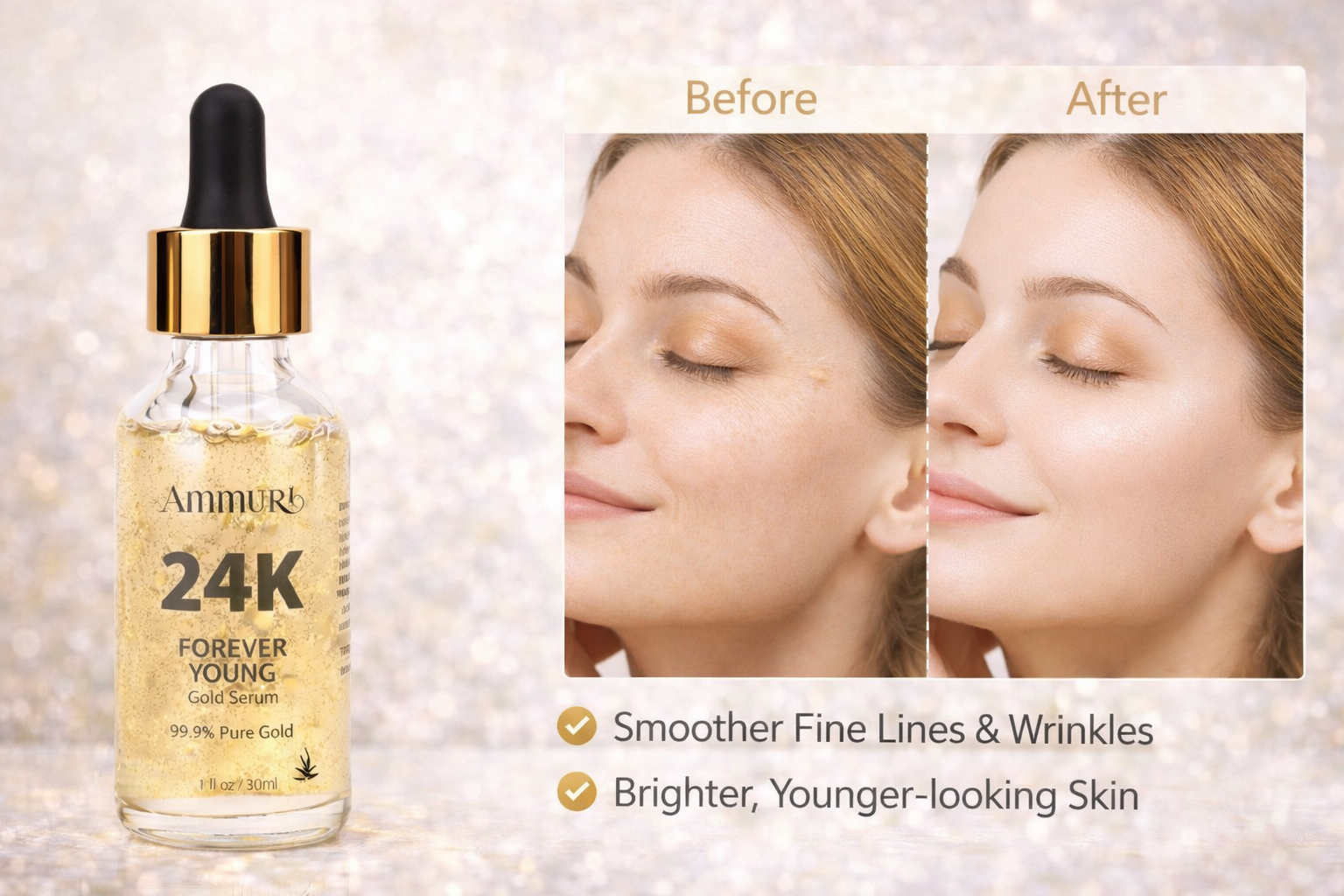 Ammuri 24k Gold Face Serum for Radiant Skin Ammuri Skincare