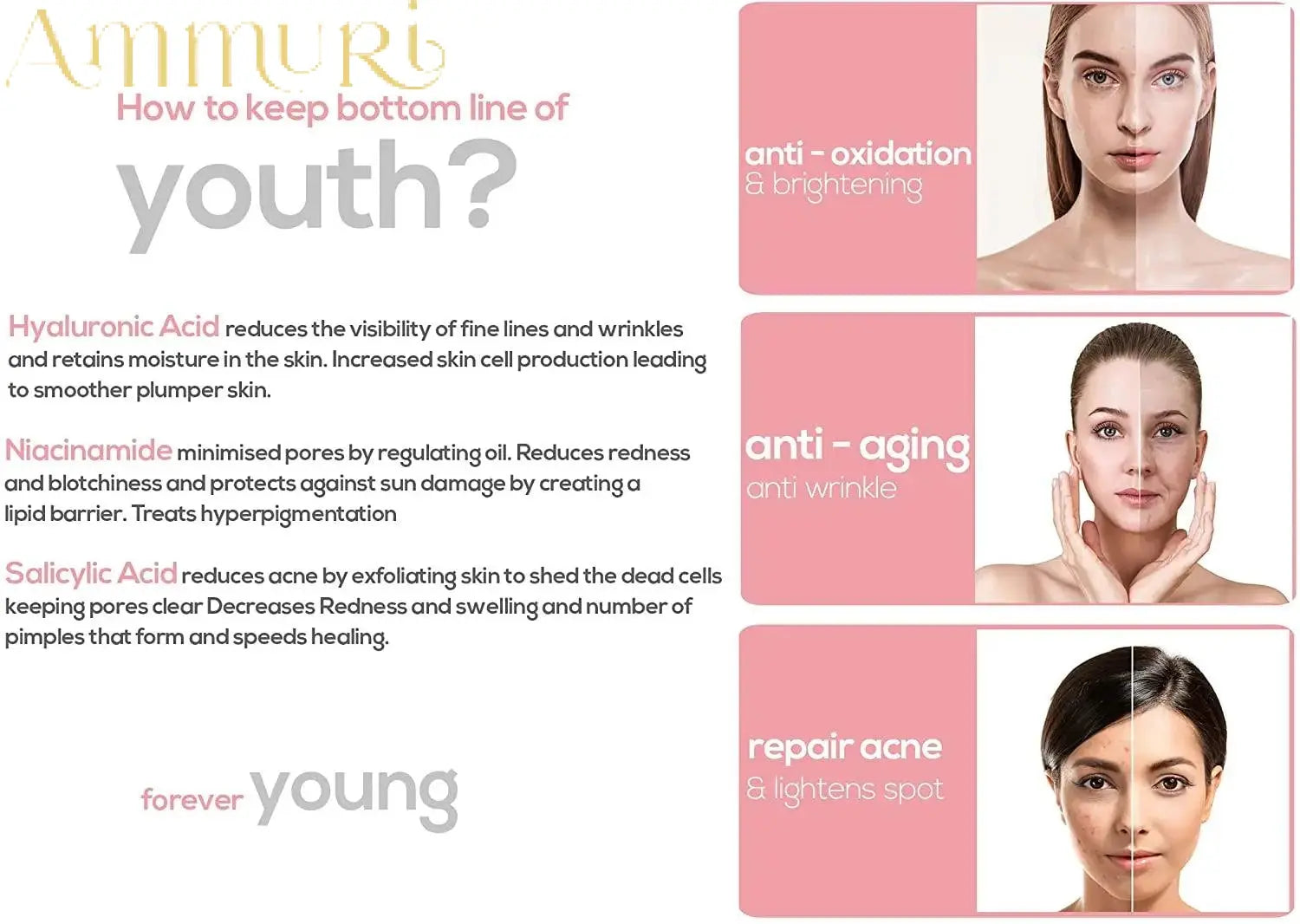 Ammuri Skincare high strength retinol serum benefits for anti-oxidation, anti-aging, and acne repair
