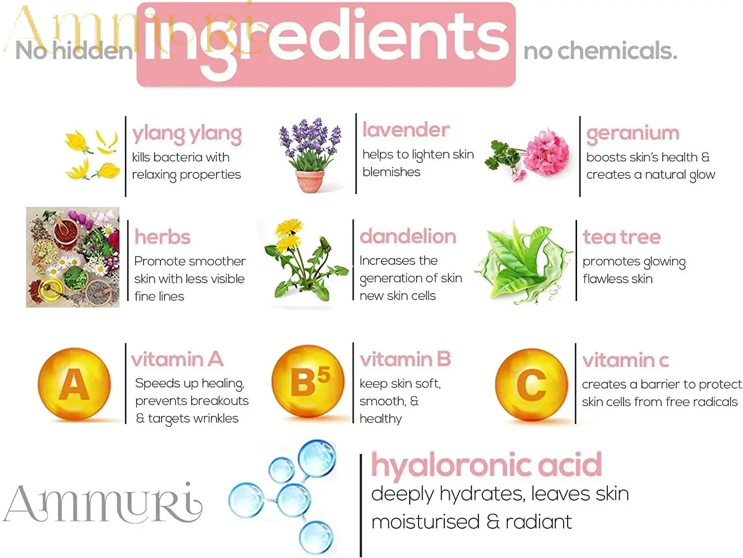 Ammuri Skincare high strength retinol serum with natural ingredients like ylang ylang lavender and hyaluronic acid