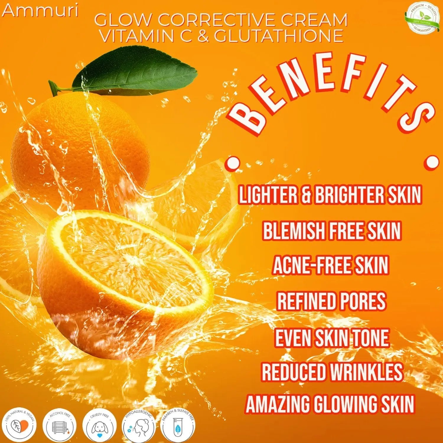 Ammuri Best Anti Ageing Glow Corrective moisturiser with Vitamin C Cream+ B5 Glutathione Cream for Face Body Ammuri Skincare