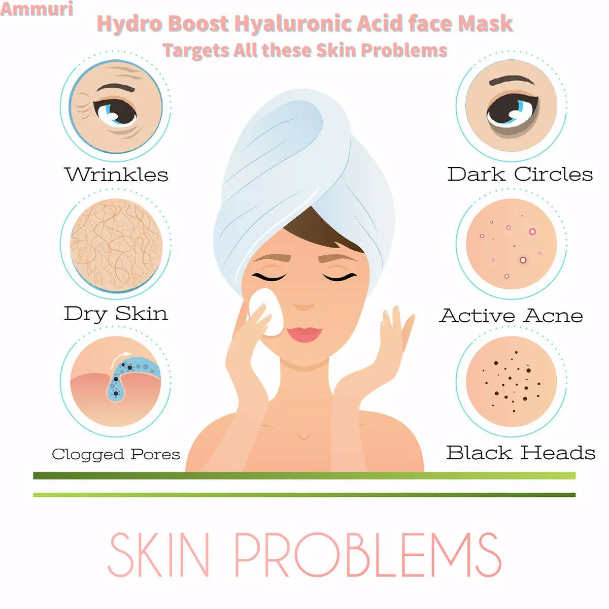 Ammuri Hyaluronic Acid Face Mask Sheets with added RETINOL Silk FACE MASKS Ammuri Skincare
