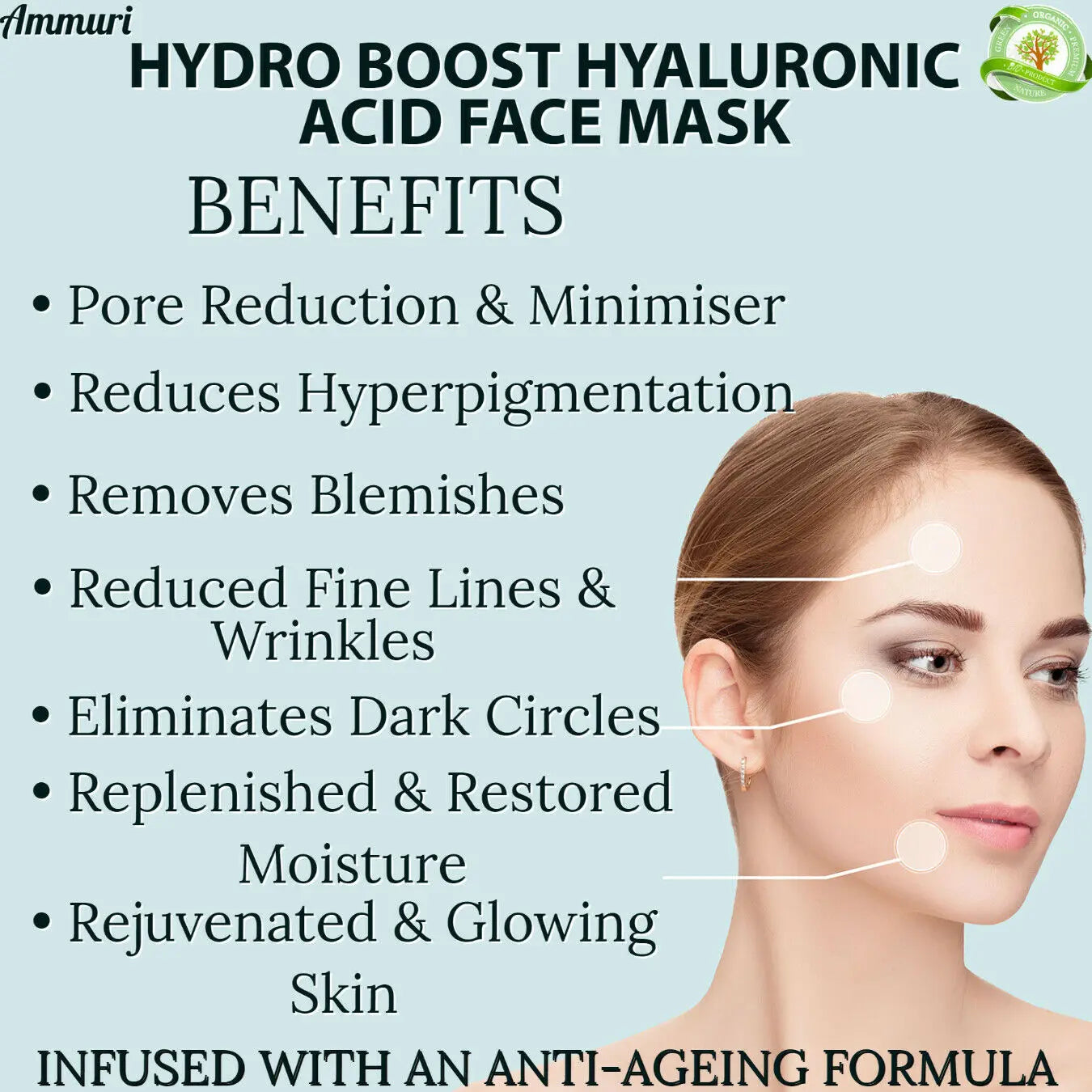 Ammuri Hyaluronic Acid Retinol Silk Face Mask Of Skin Repair Anti Age Wrinkle Ammuri Skincare