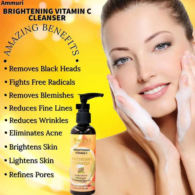 Ammuri Vitamin C Cleanser With Hyaluronic Acid Herbal Infusion Powerful Antioxidant Ammuri Skincare